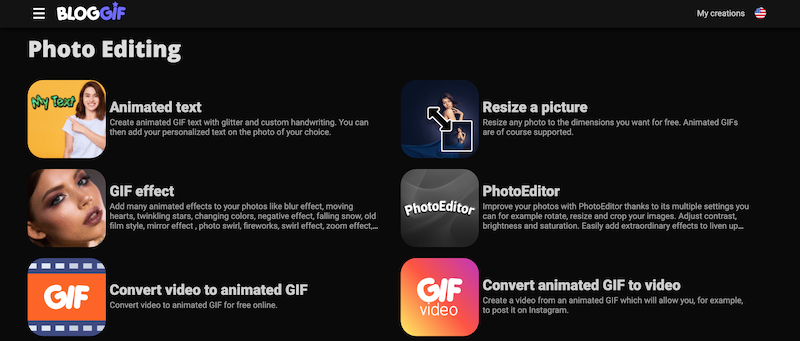 Bloggif - Free Photo editing and create animated GIF ONLINE!