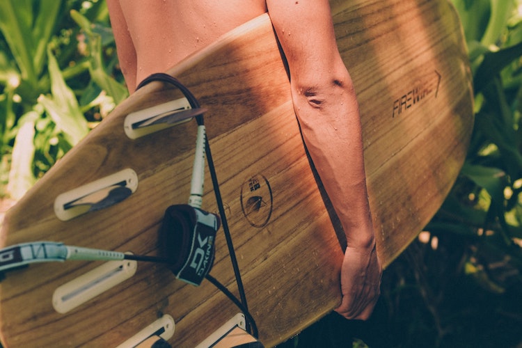 wood surfboard