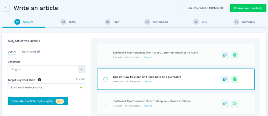 find article topic