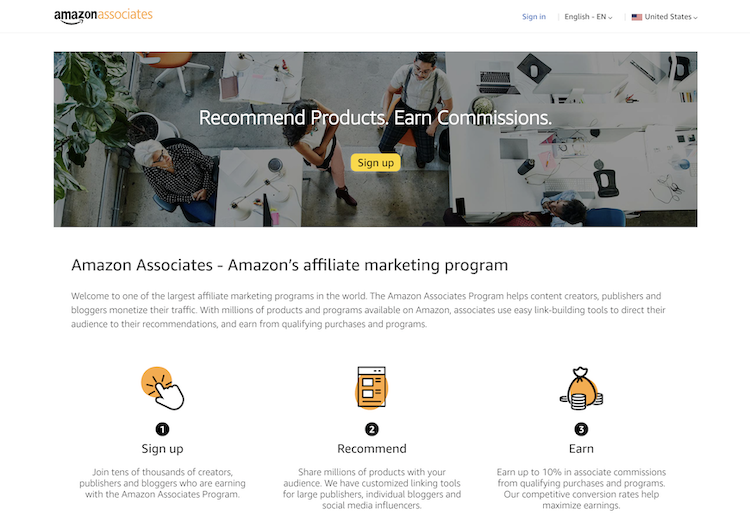 amazon associates affiliate program