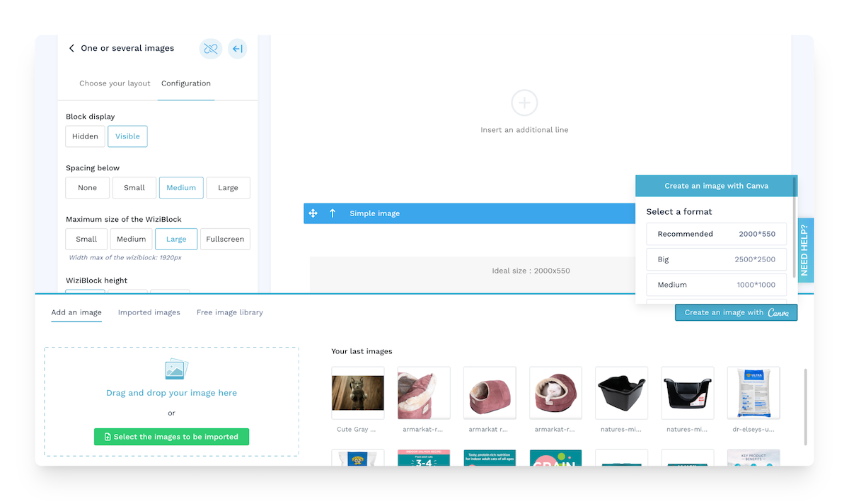create an image with canva on wizishop