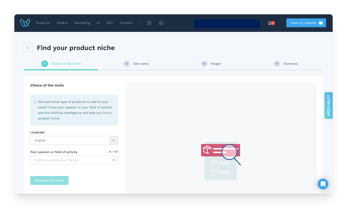 find your product niche with wizishop ai