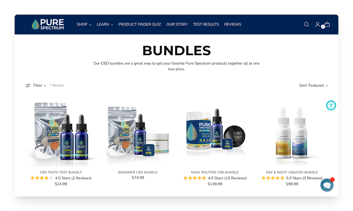 pure spectrum cbd product bundles