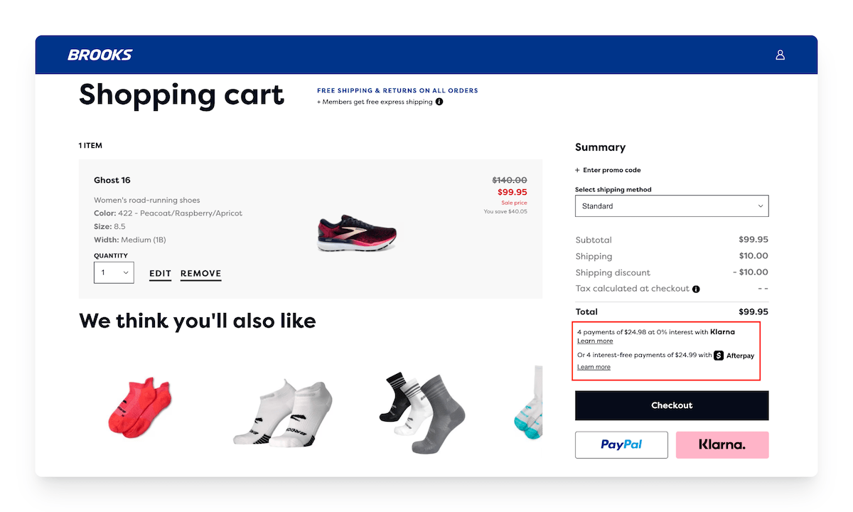 brooks running buy now pay later