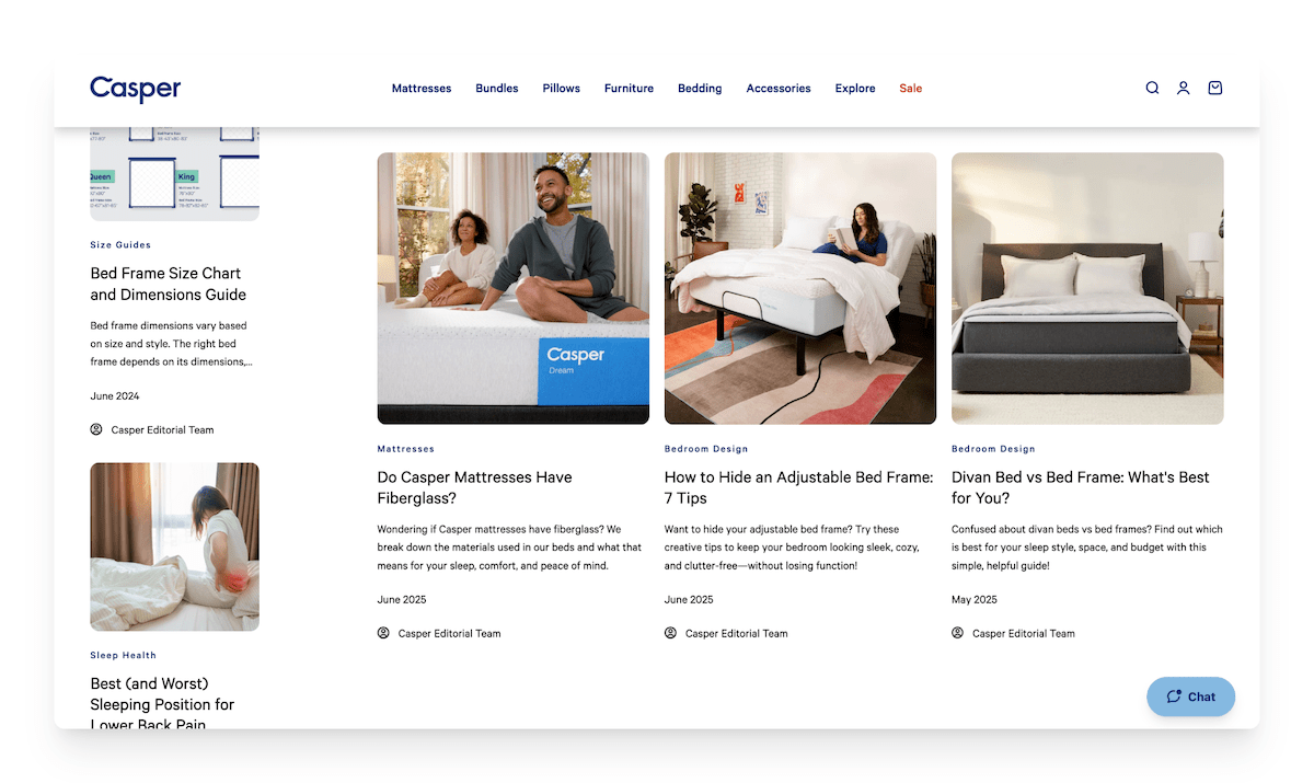 blog articles on casper website