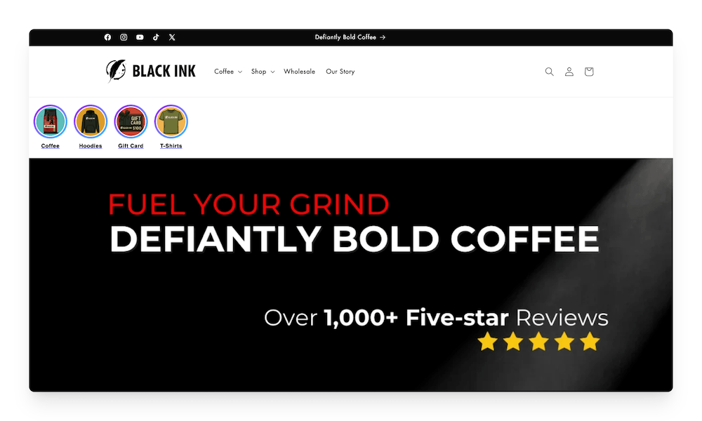 black ink coffee