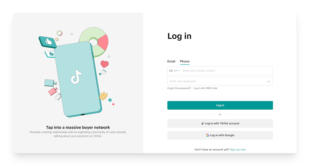 log in to tiktok seller center