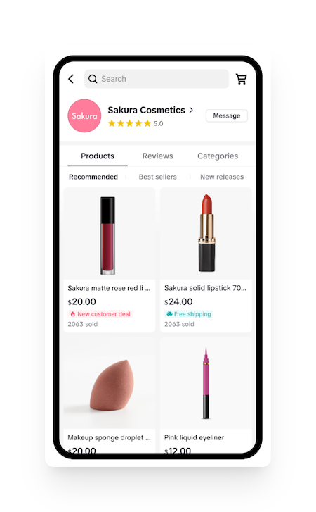 sakura cosmetics store tiktok shop