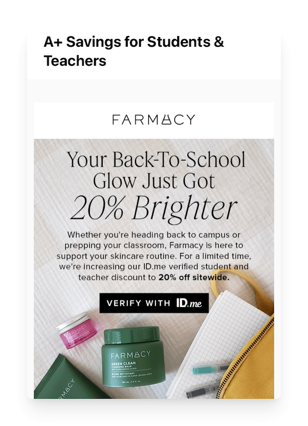 farmacy back-to-school sale