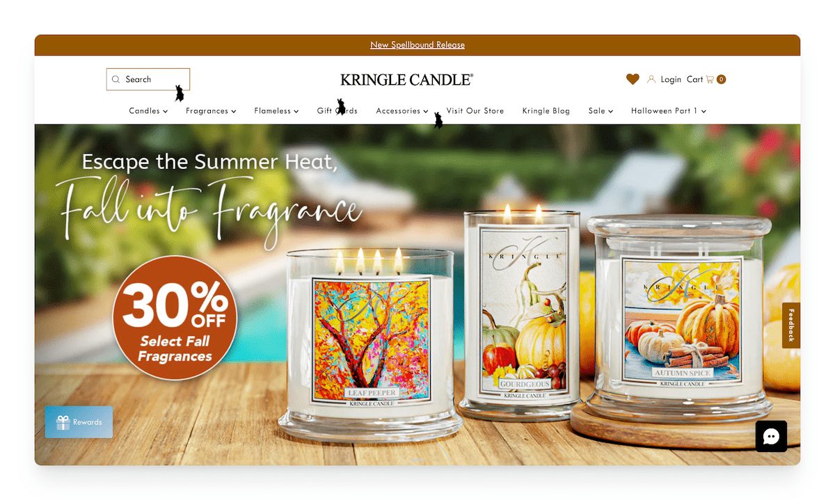 kringle candle autumn website design
