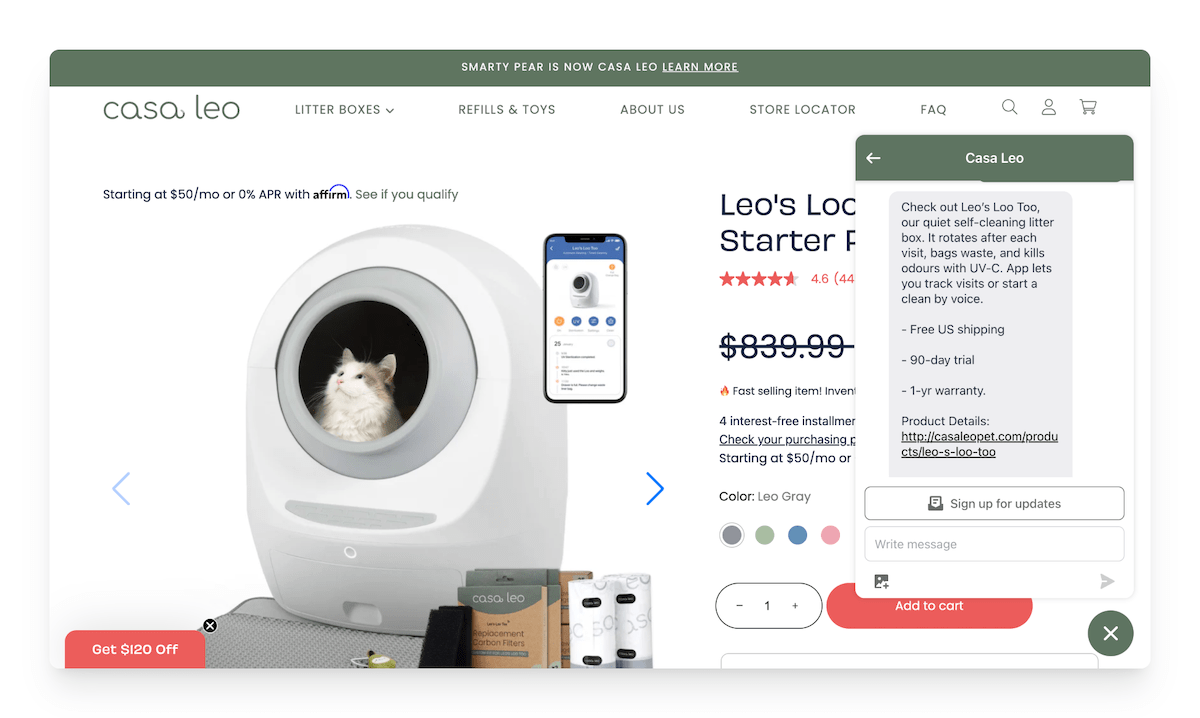 casa leo chatbot