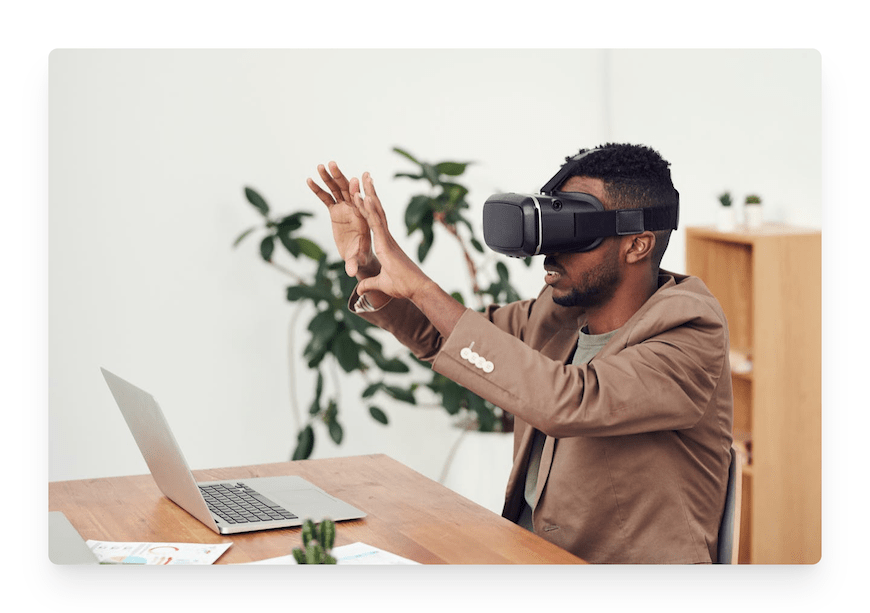 man using vr goggles