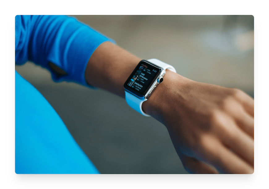 person wearing smart watch
