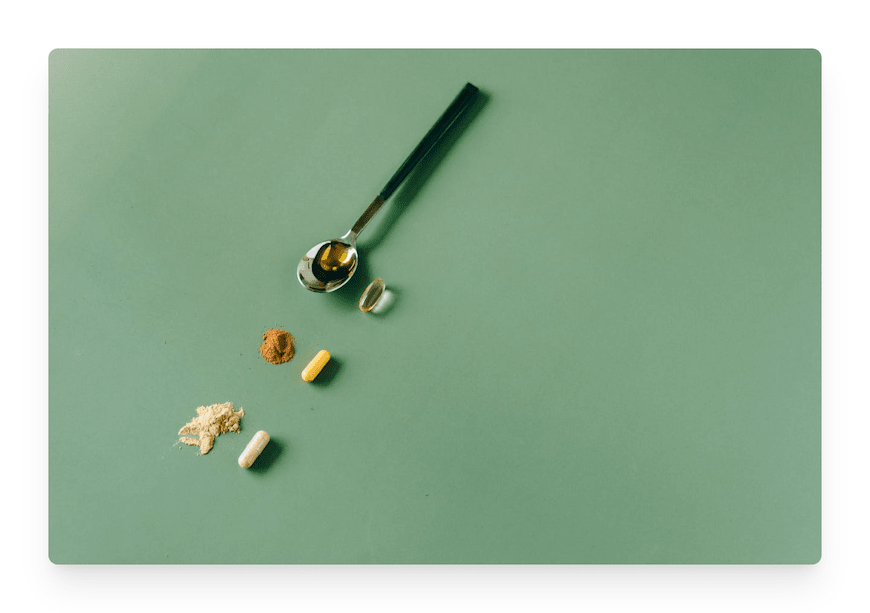 capsules with powder and oil