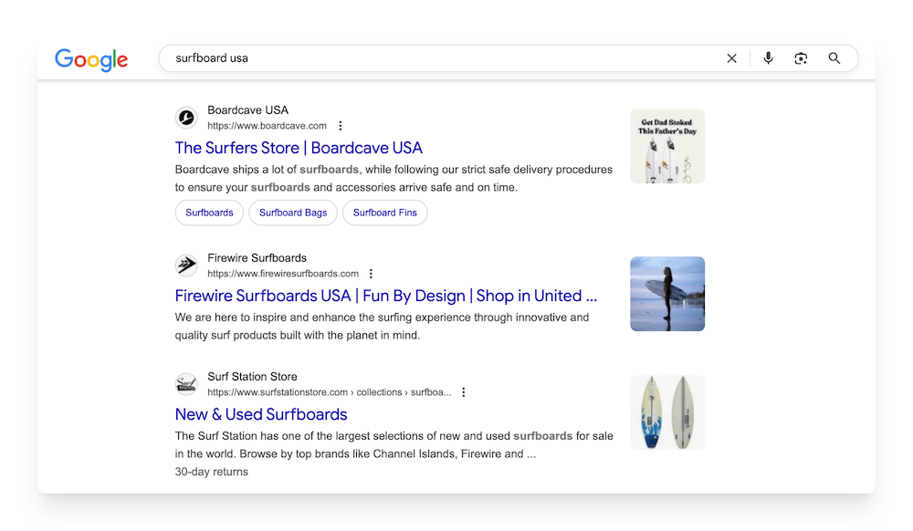 surfboard usa search results
