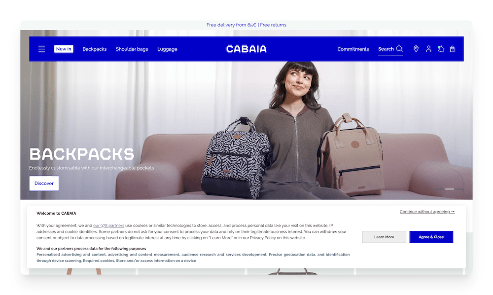 cabaia cookies message