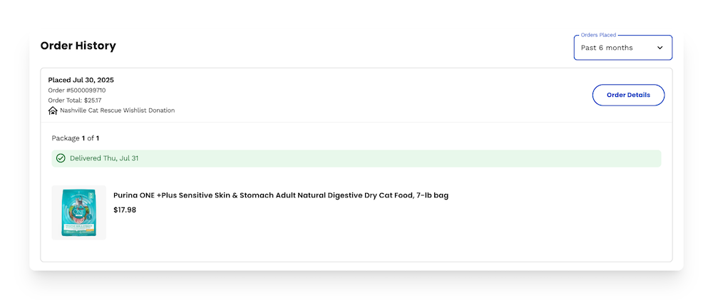 chewy order history