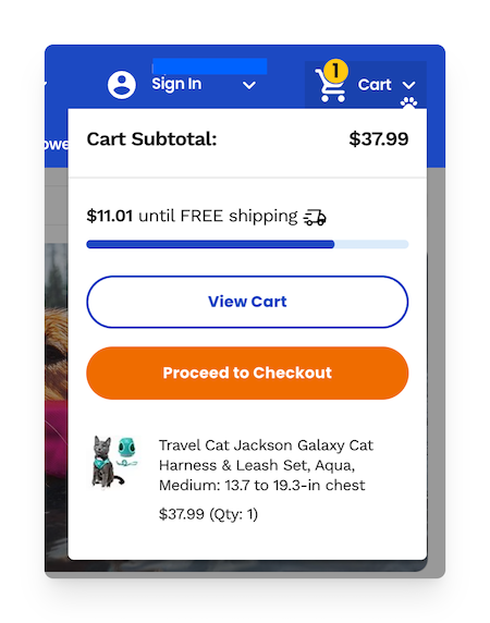 chewy saved cart
