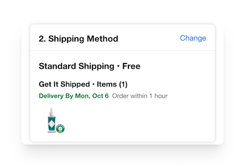 sephora choice of shipping method