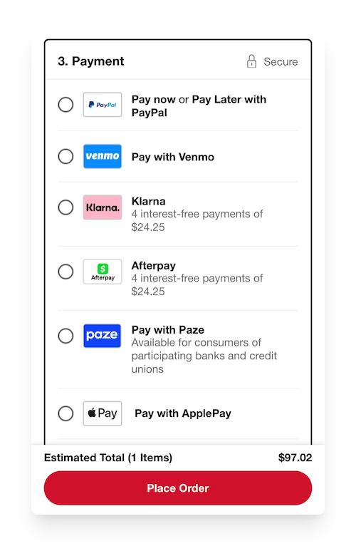 sephora payment methods