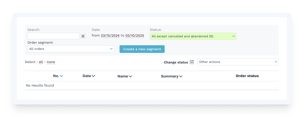 order status wizishop dashboard