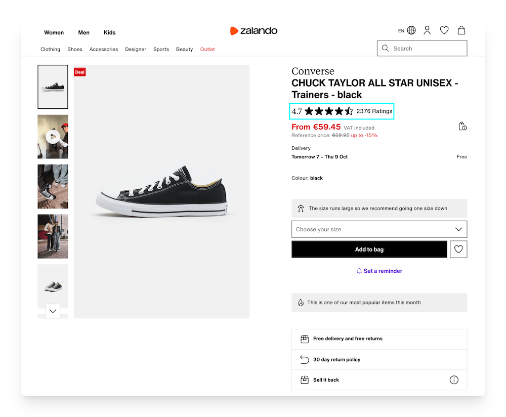 converse all stars reviews on zalando website