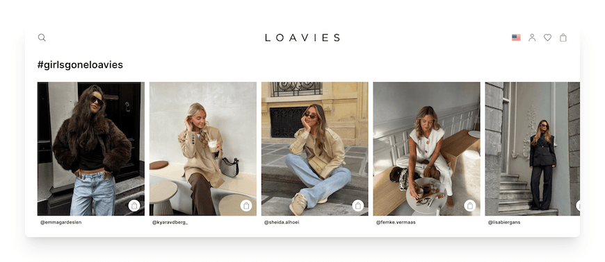 user generated content on the Loavies website
