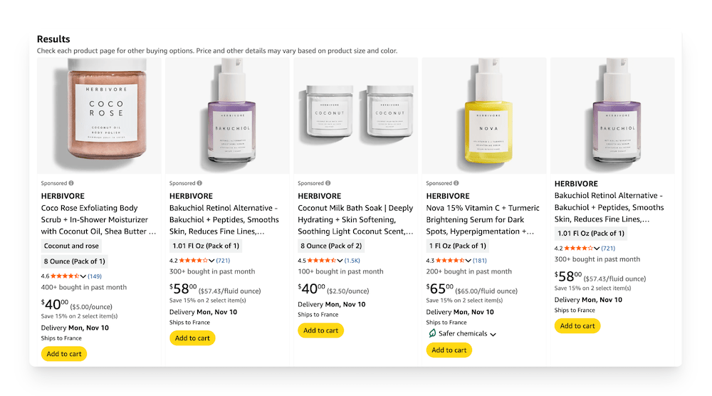 Herbivore products on Amazon