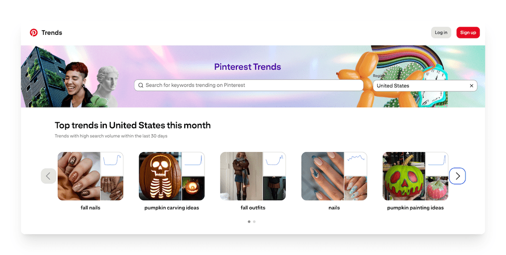 Pinterest trends in the United States from October to November 2025
