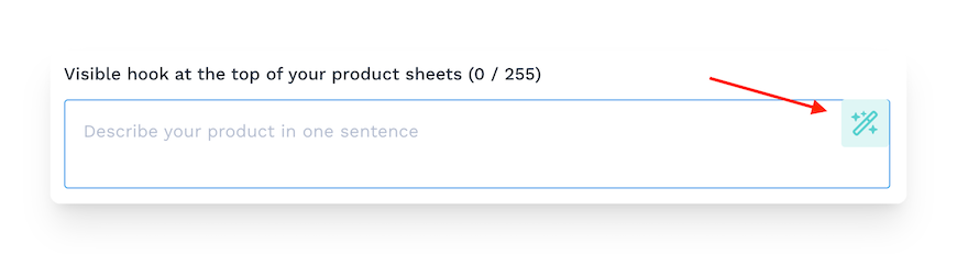 AI tool for product listings on WiziShop