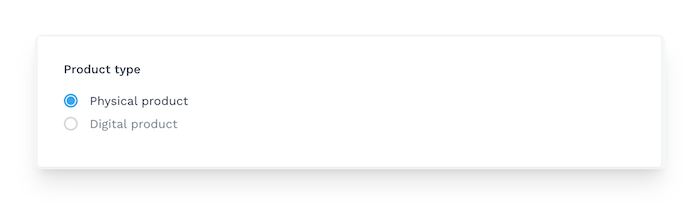 physical product selection on WiziShop