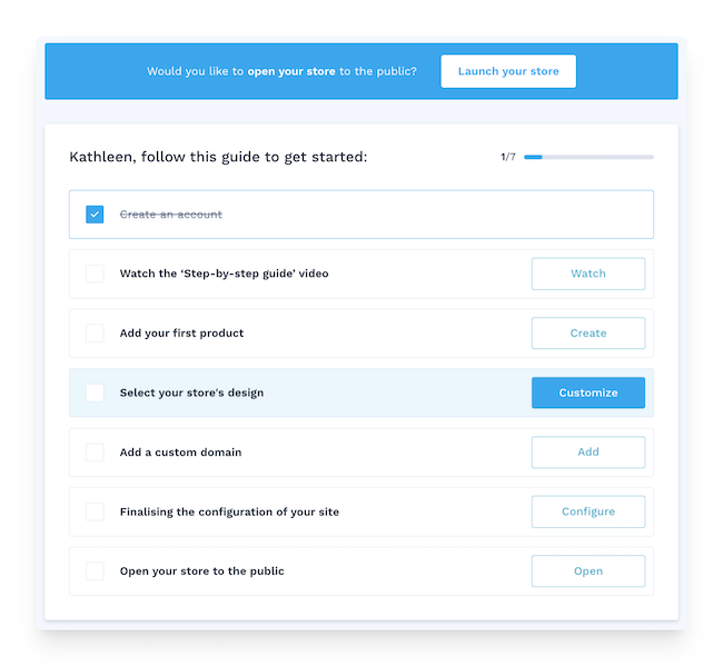 selecting the design of your WiziShop store