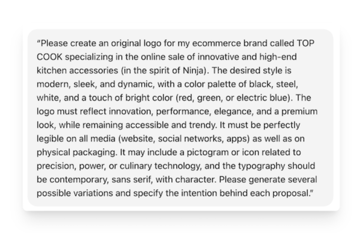 ChatGPT prompt example for logo creation