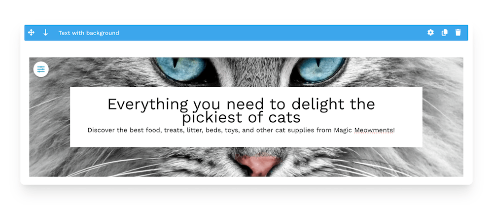 text with background WiziBlock example