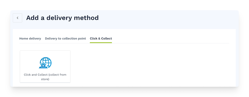 option for click and collect delivery on WiziShop