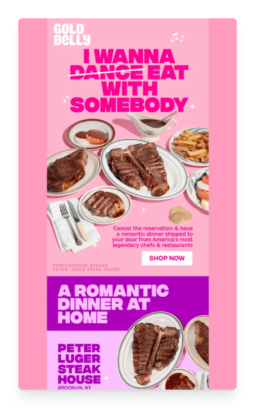 Valentine's Day email from Goldbelly