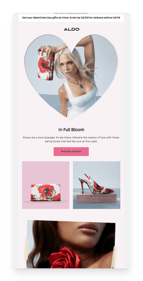 Valentine's Day email from Aldo