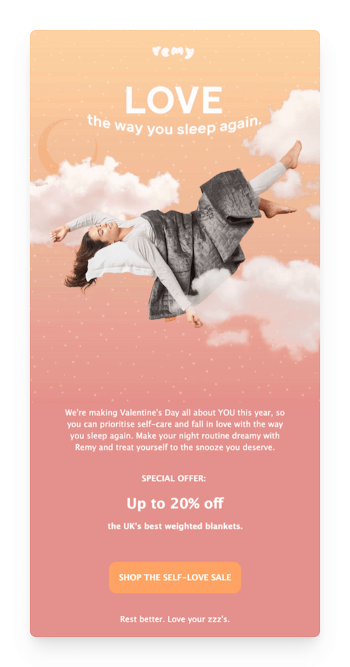 Valentine's Day email from Remy