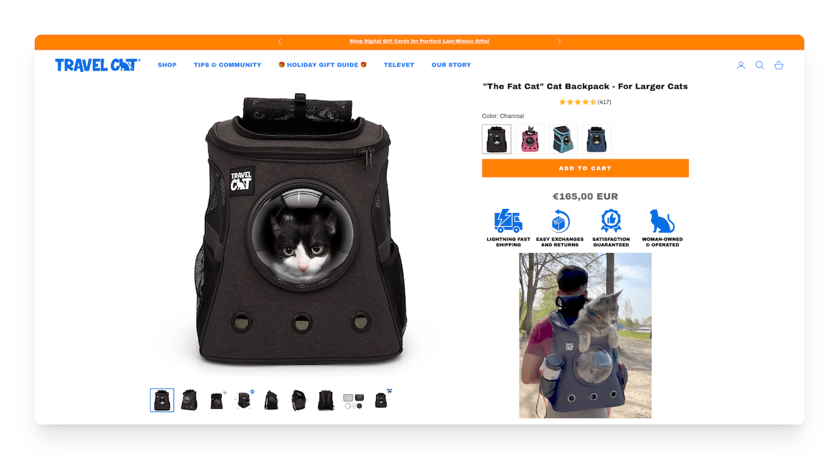 Fat Cat Backpack by Travel Cat