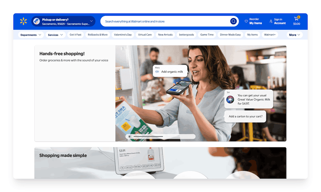 Walmart voice shopping