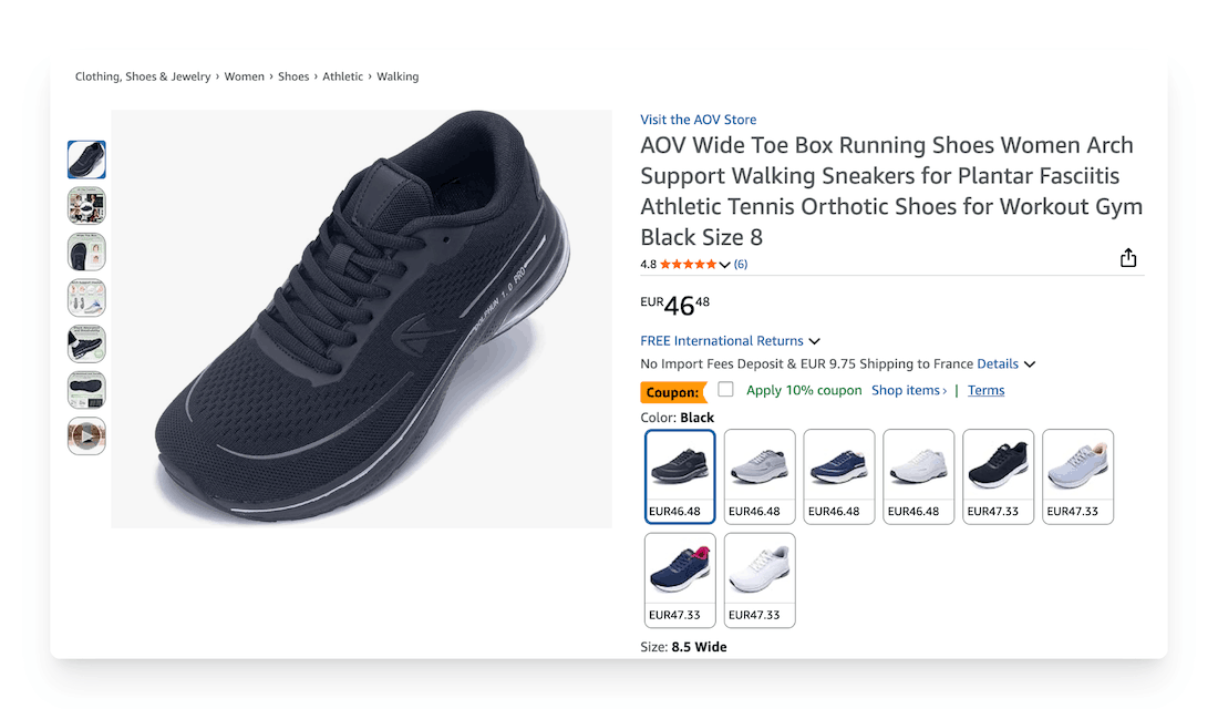 women's running shoes on Amazon