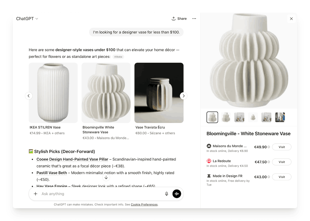 ChatGPT agentic commerce