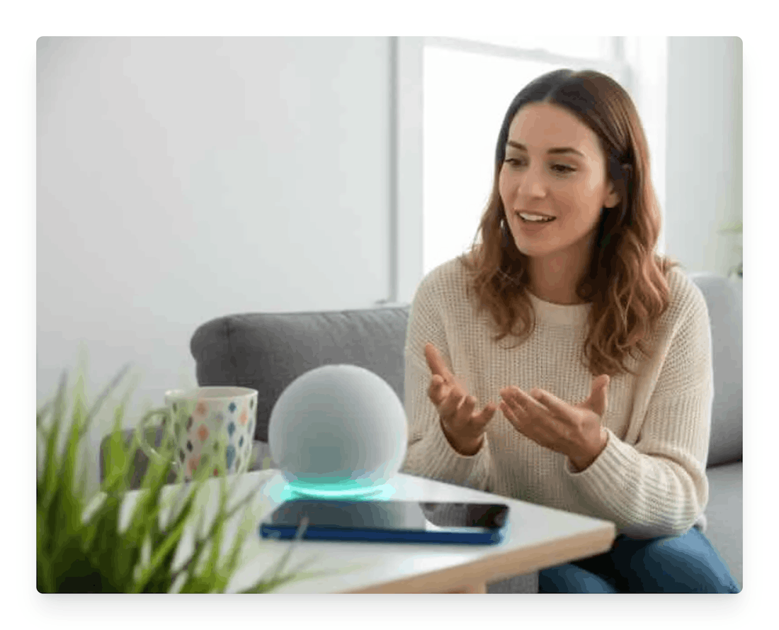 woman using AI assistant