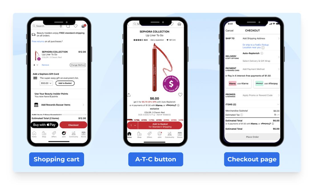 Sephora app checkout