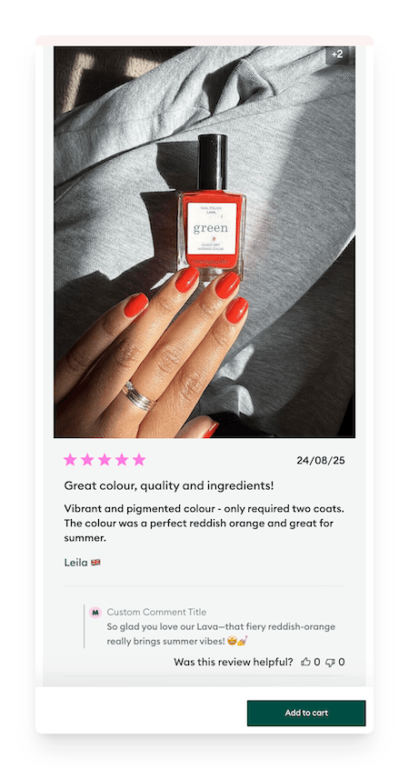 Manucurist customer review response